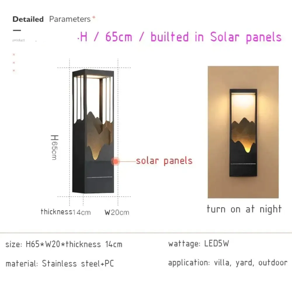 Waterproof Solar LED Outdoor Light - Garden Decoration Lamps for Balcony, Courtyard, Street, and Wall Lighting