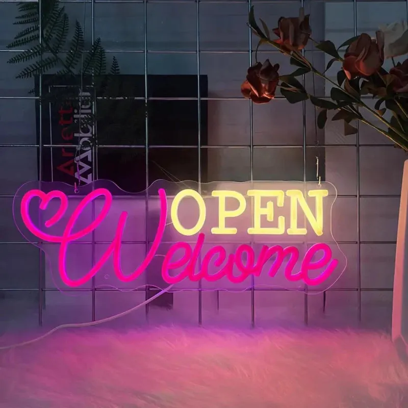 Wecome Open Neon Business Sign