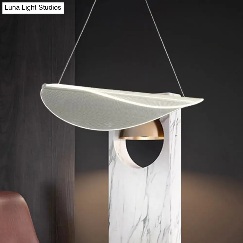 White Leaf Acrylic Pendant Light for Bedroom with LED Suspension