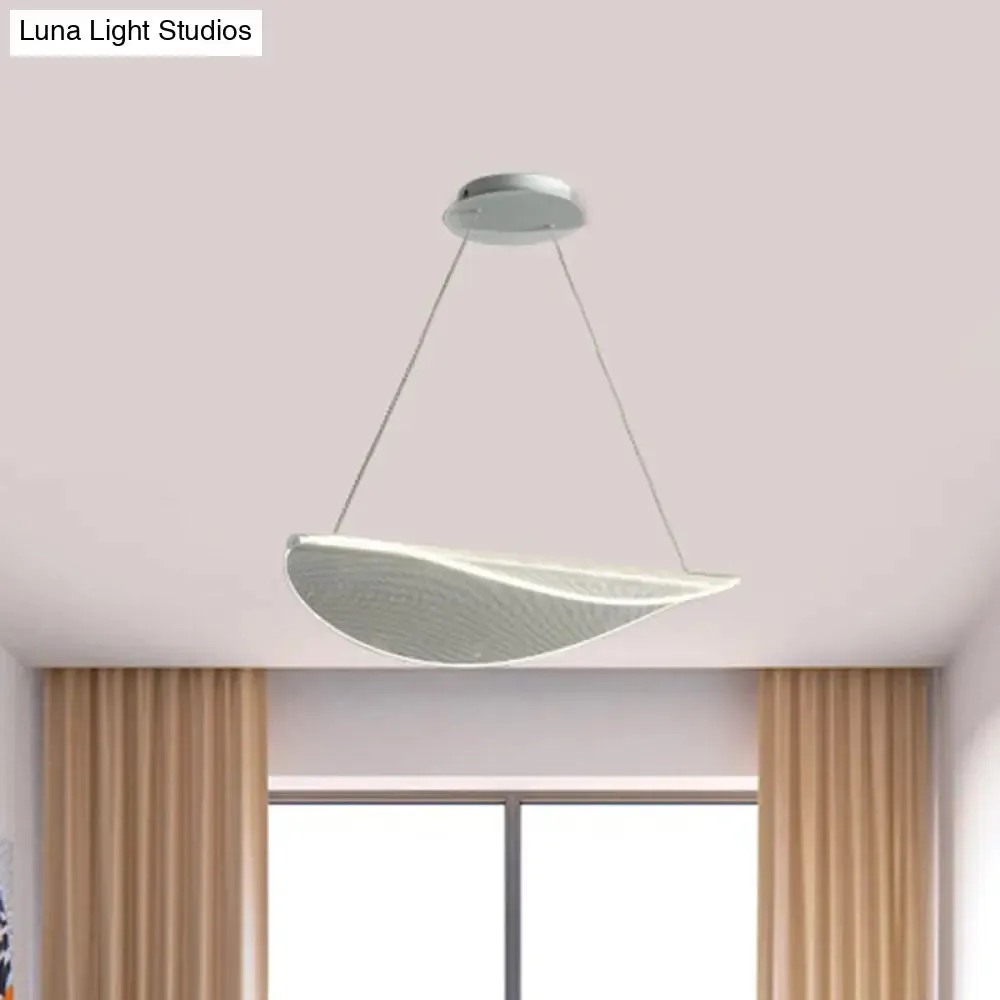 White Leaf Acrylic Pendant Light for Bedroom with LED Suspension