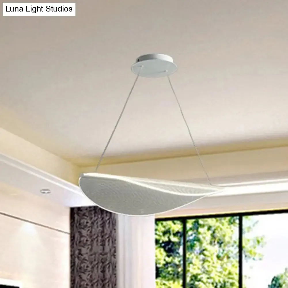 White Leaf Acrylic Pendant Light for Bedroom with LED Suspension