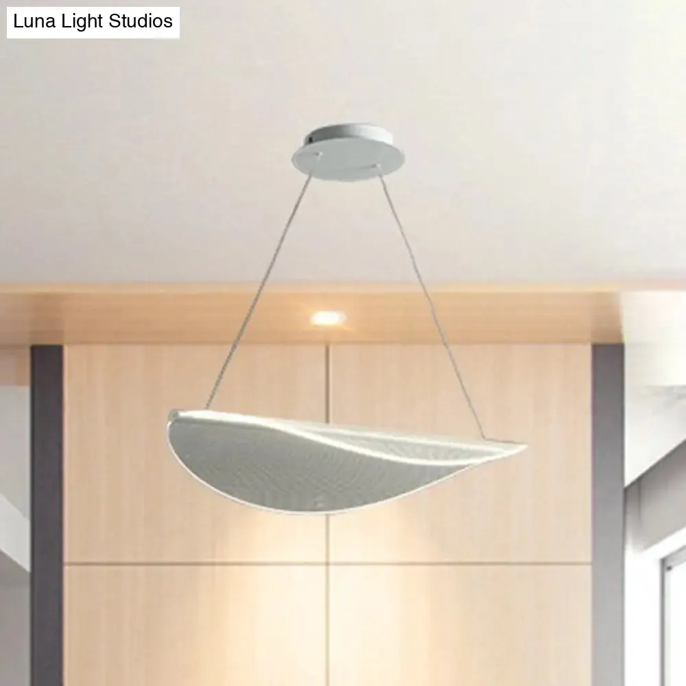 White Leaf Acrylic Pendant Light for Bedroom with LED Suspension