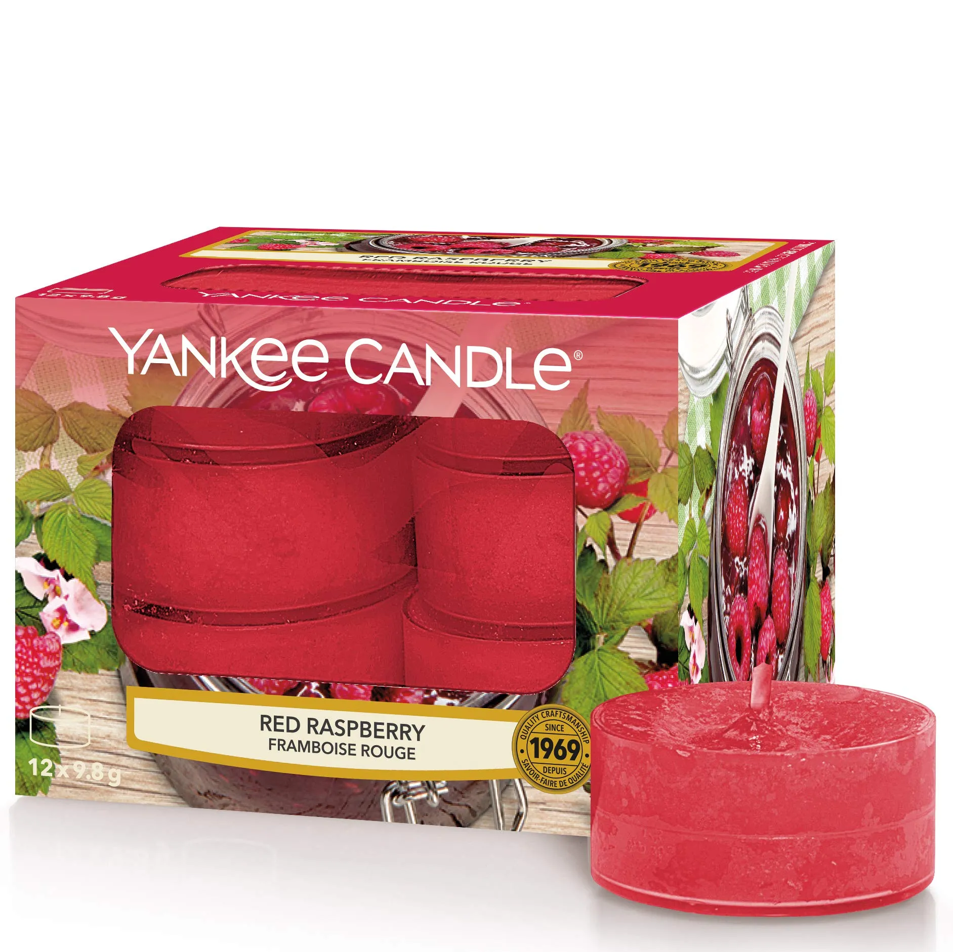 Yankee Candle Red Raspberry Tealight Candles, Tea Light (x12)