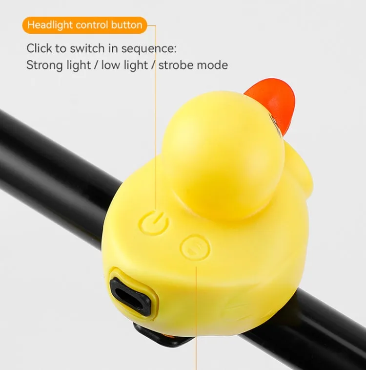 Yellow Duck Bike Bell Handlebar Headlight Car Ornaments Cycling Accessories Helmets Decor(Star Helmet Orange)